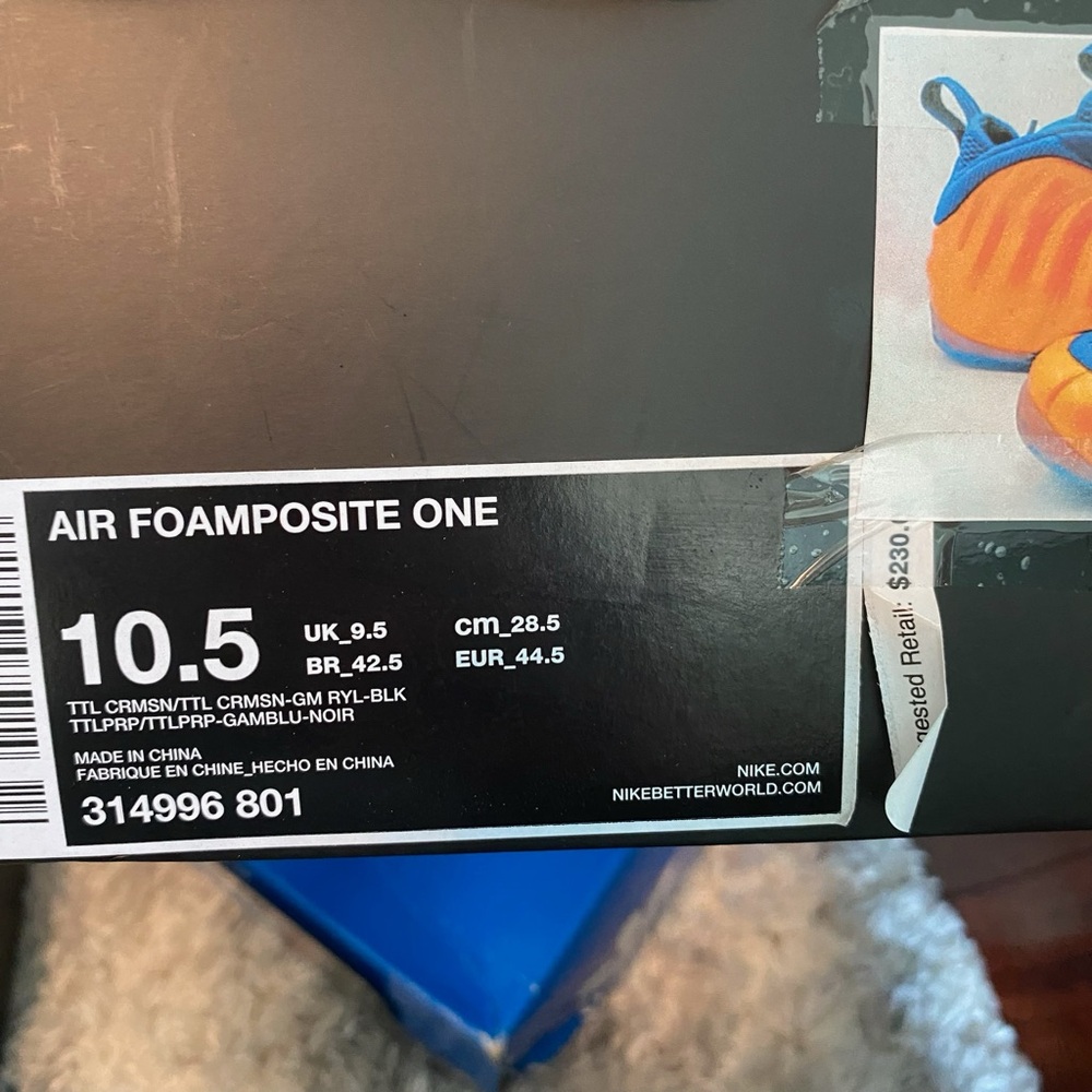 Nike Air Foamposite One Men’s Sneakers Blue and Orange - 10.5 - Picture 9 of 16